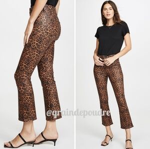 Crop Rare NWOT 7 All Mankind Leopard Print Waxed HighWaist Slim Kick Bootleg Jn